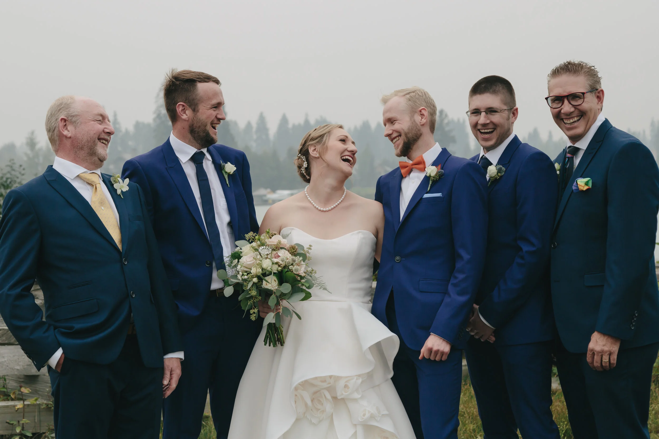 Bride and Groom with Groomsmen