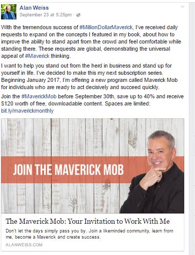 Facebook Promotion- Alan Weiss