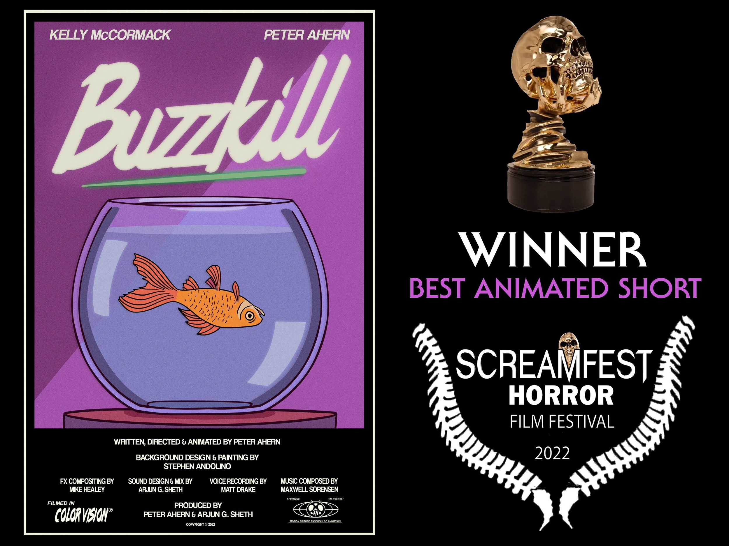 Buzzkill wins "Best Animated Short" at ScreamFest