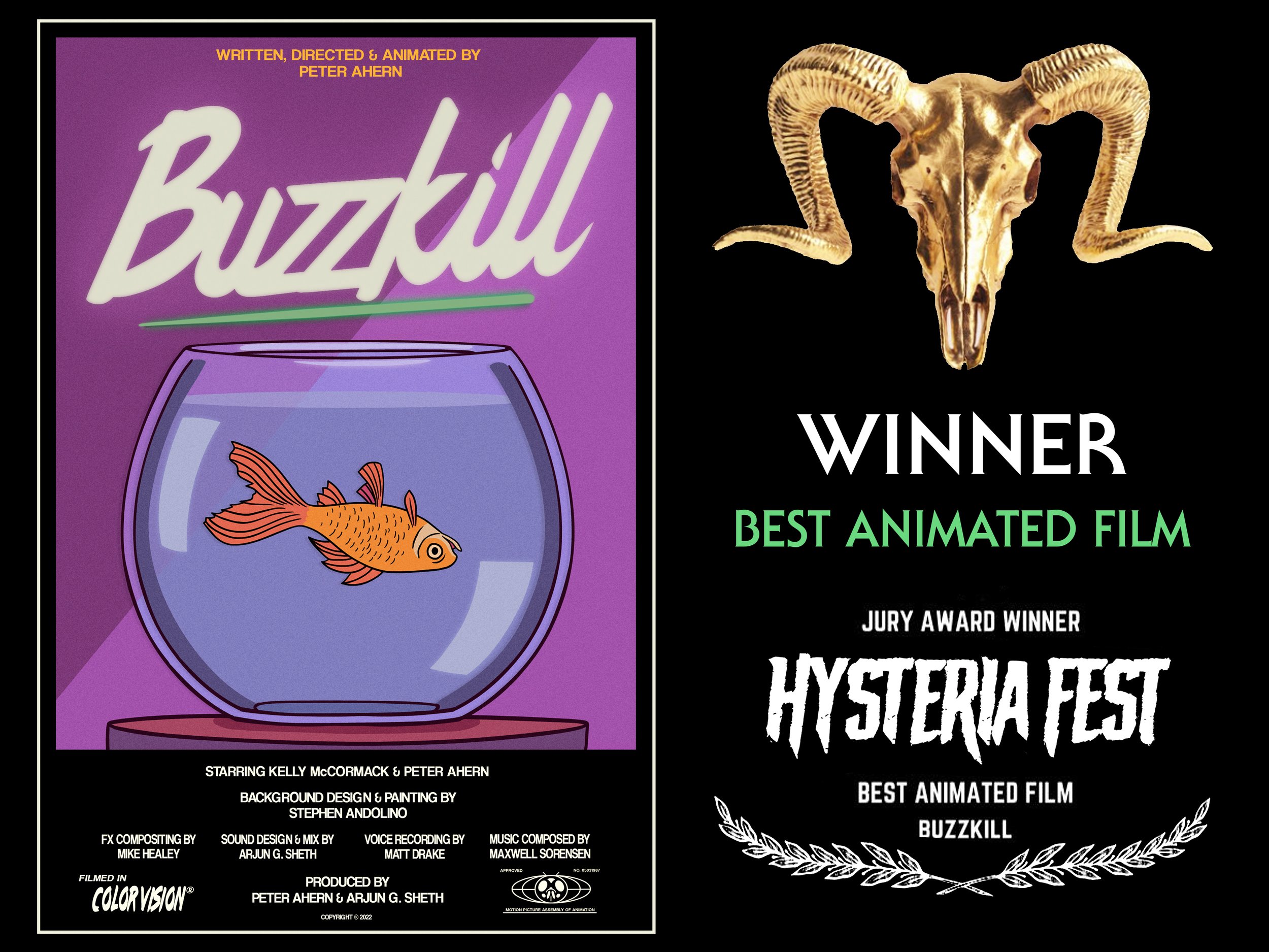Buzzkill wins "Best Animated Film" at Hysteria Fest