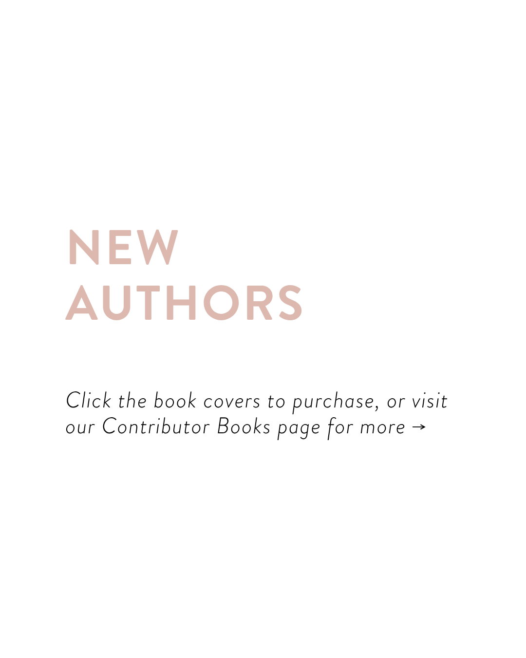 Books by New Contributors