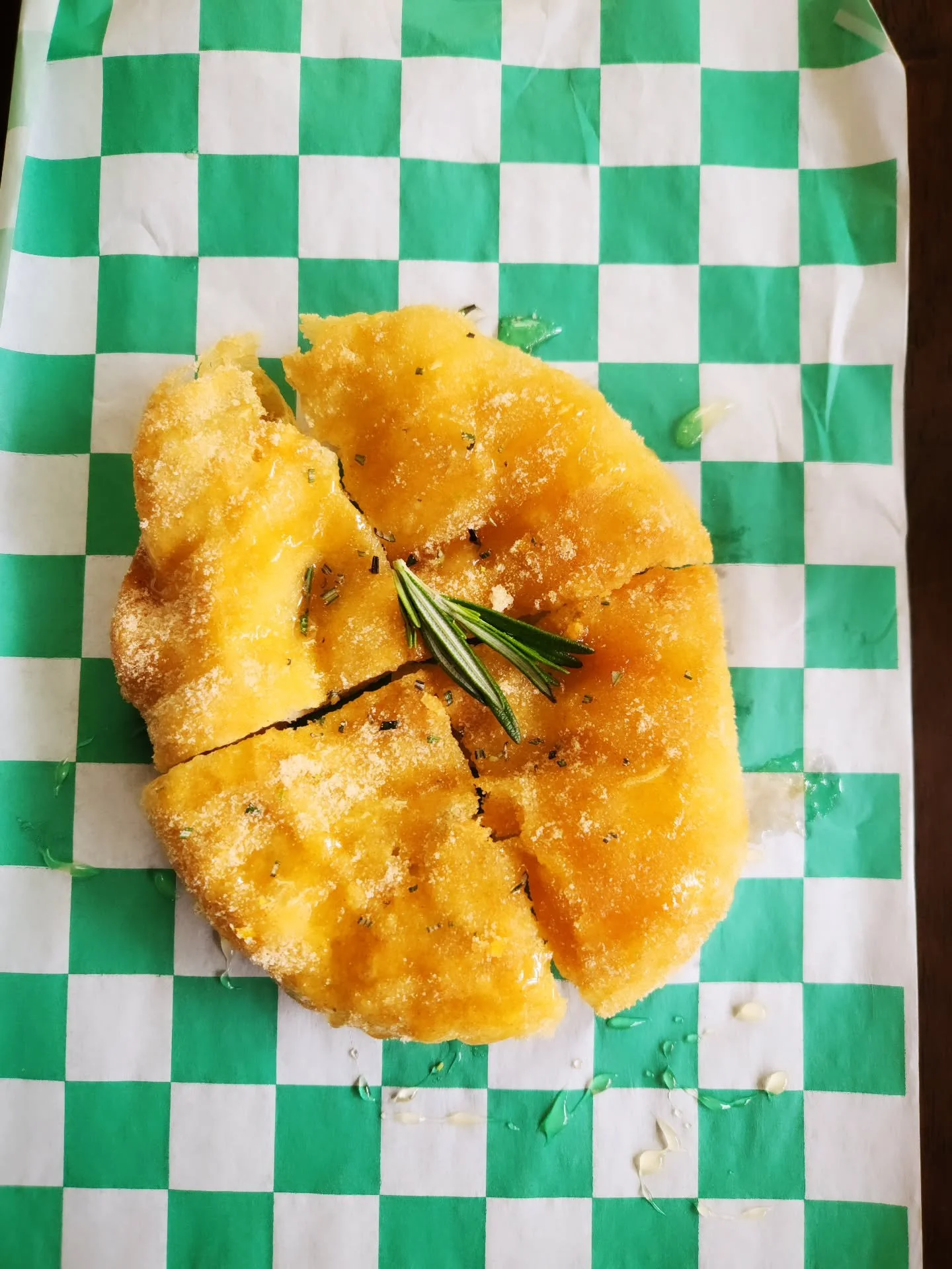 We have these little fried numbers on this weekend.  Cinnamon orange rosemary sugar dusted and topped with honey.