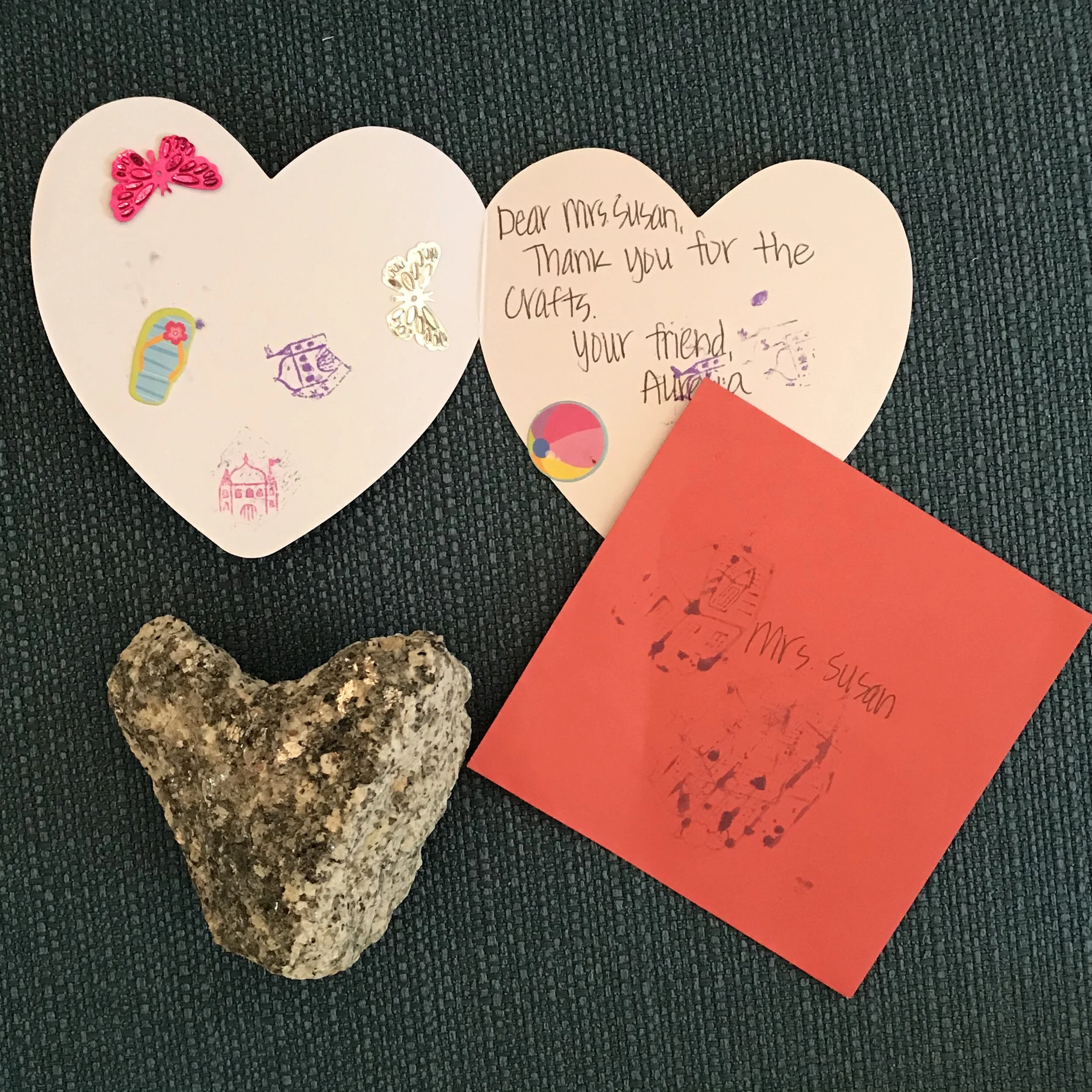 The following day, I returned to Steve to find this sweet card waiting on me from the little girl.