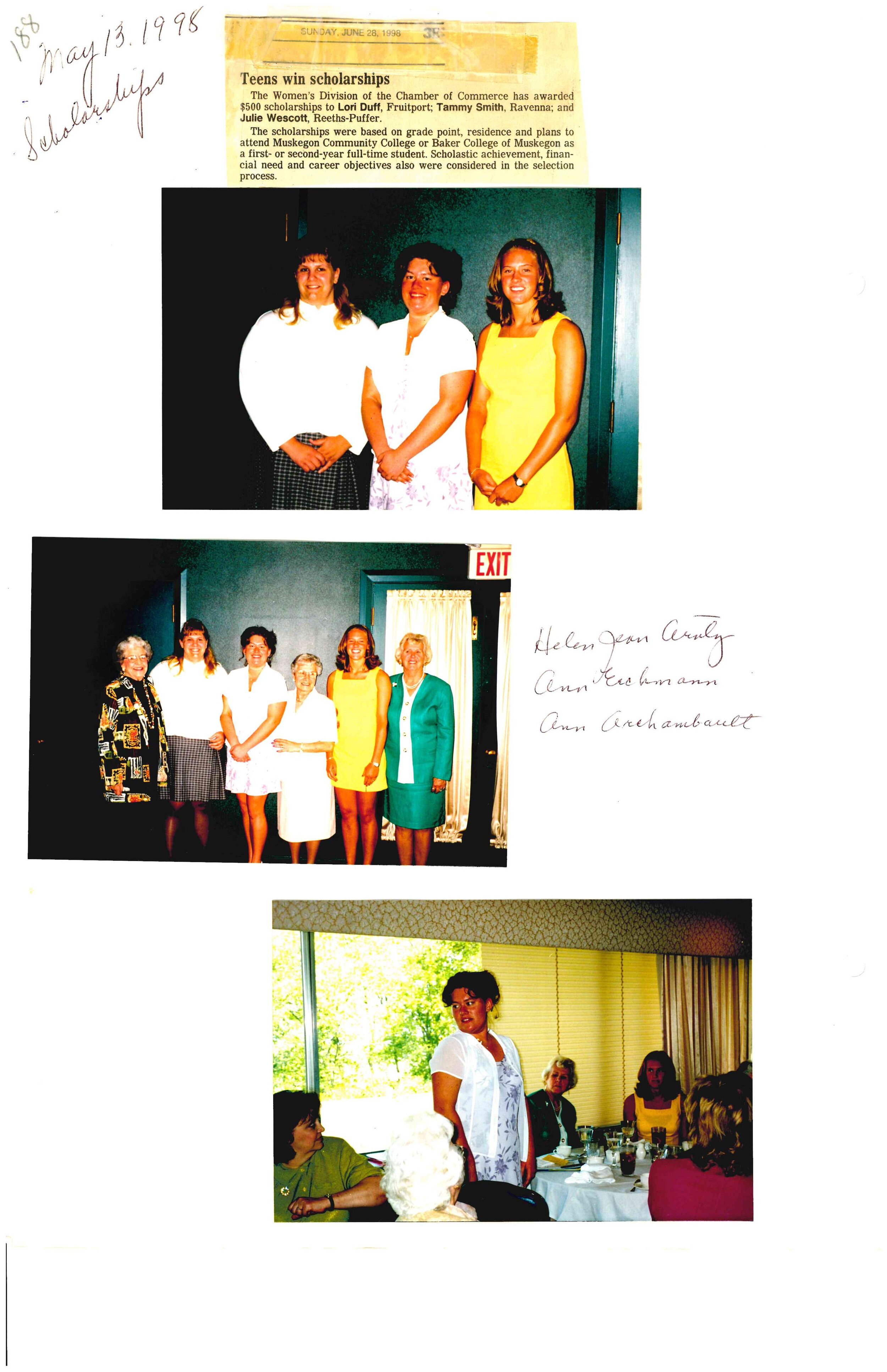 1998 Scholarship Awards