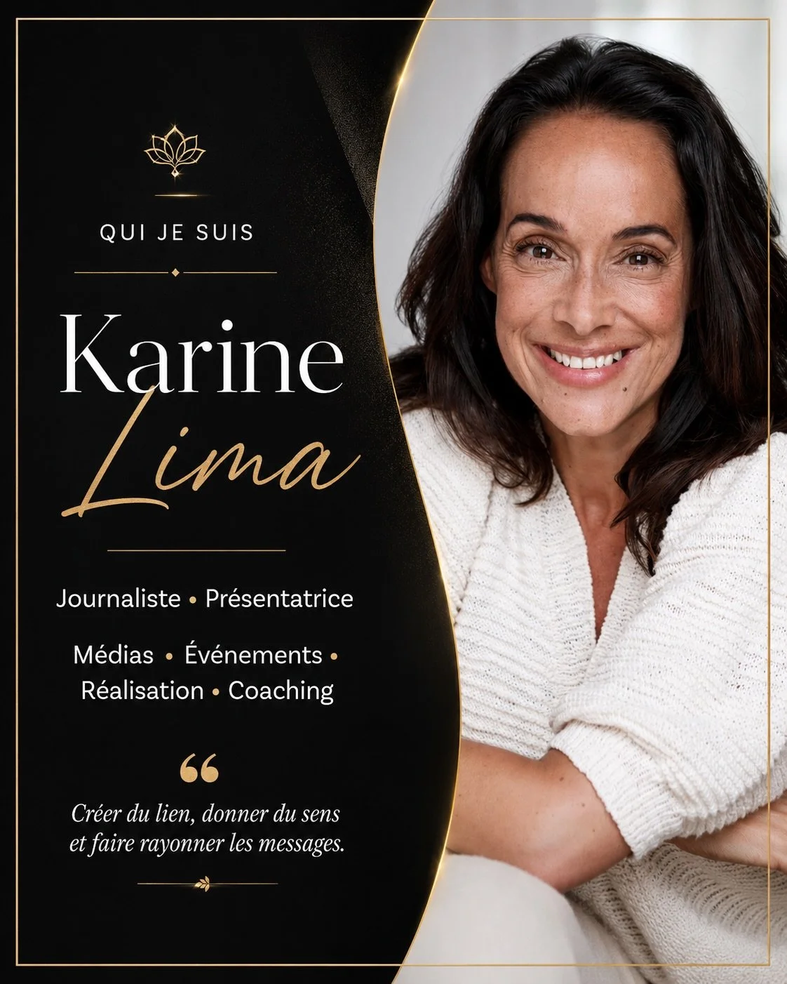 Si vous arrivez ici pour la premi&egrave;re fois&hellip; bienvenue 🤍

Je suis Karine. Journaliste et pr&eacute;sentatrice depuis plus de 25 ans, j&rsquo;ai eu la chance de vivre mille vies &agrave; travers les m&eacute;dias, la sc&egrave;ne, les ren