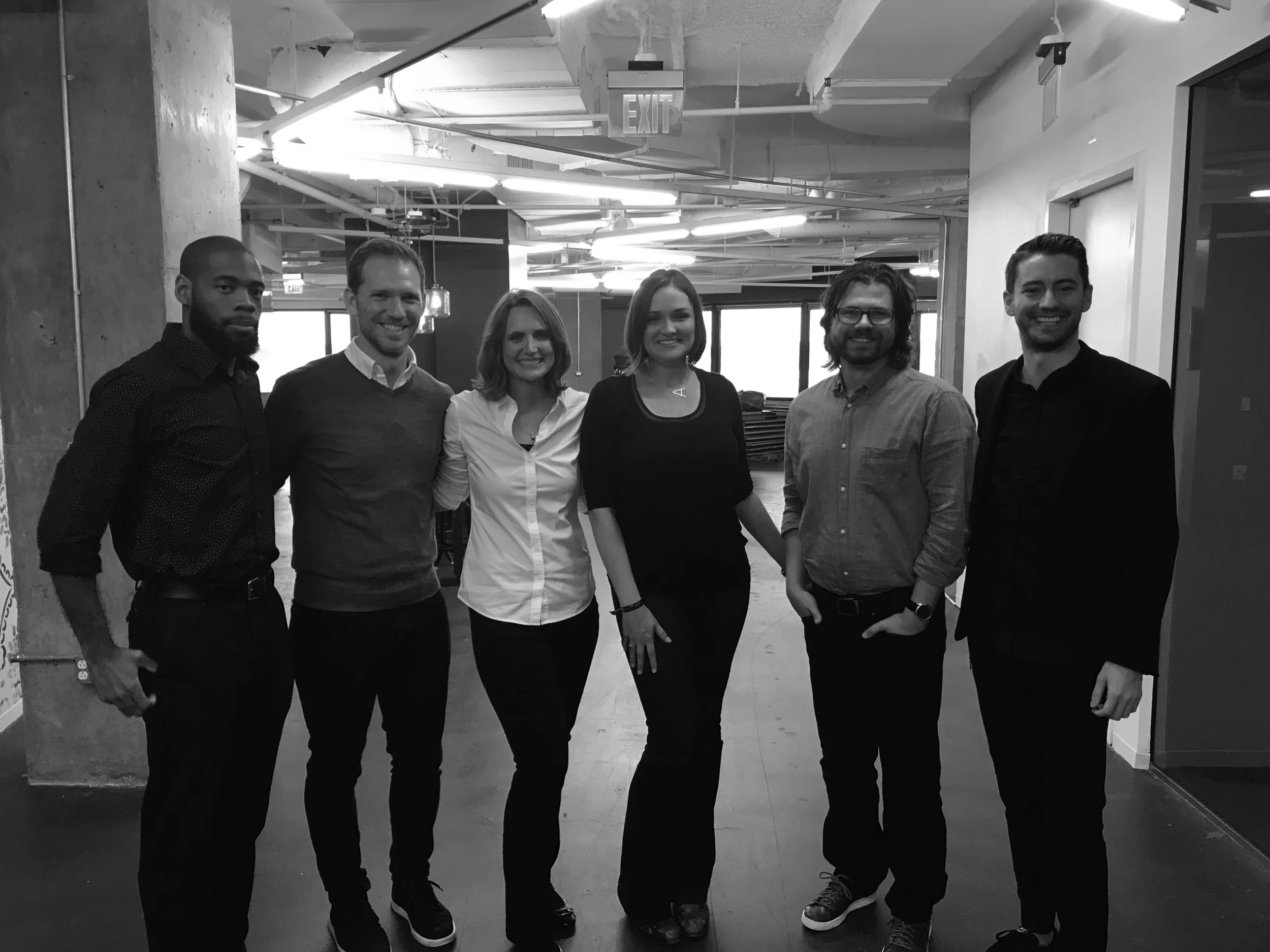 Founding JAMBers. Left to Right: Desmond Johnson, AIA NCARB NOMA; Christian N. Jordan, AIA; Katie Miller Johnson, AIA, LEED AP; Abigail R. Brown, AIA, LEED AP BD+C; Michael Anglin, AIA, LEED AP; Jared Edgar McKnight, Assoc AIA