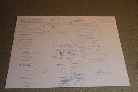 These design sketches include many of the ideas that we included in the live app’s Maps section.