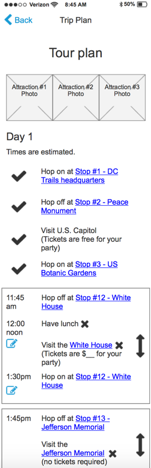 The planning feature would have let users keep track of where they had already been and add, reorder, or remove destinations from their tour.