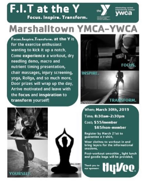 JOIN Scott Carnahan, MS, MPT, ATC at the Community Y this Saturday for Fit at the Y.
Do you want to learn more about the Dry Needling technique that we perform?
Do you want to learn from other health and fitness professionals in the Marshalltown community?