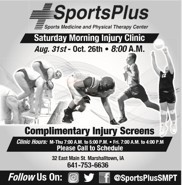 It's that time of year again - Bumps & Bruises or just not sure what to do after a long week of practices and games.
Opens: 8 AM, first come, first served.
Good luck to all area athletes and coaches! Have a safe and successful year!
#SportsPlusSMPT #TryPTFirst #Call6417536636
