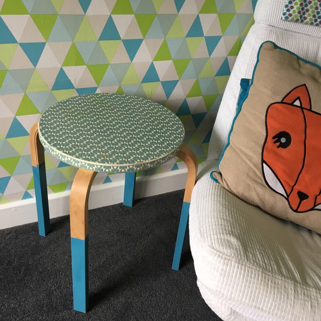 Ikea side table - papered top and dipped legs