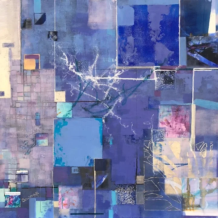 Crown Jewel is an assemblage emphasizing the elegance of rectilinear form with shifting colors and layered textures creating a rhythmic interplay of pattern and variation. Guiding the eye across its surface, Crown Jewel reveals endless transform