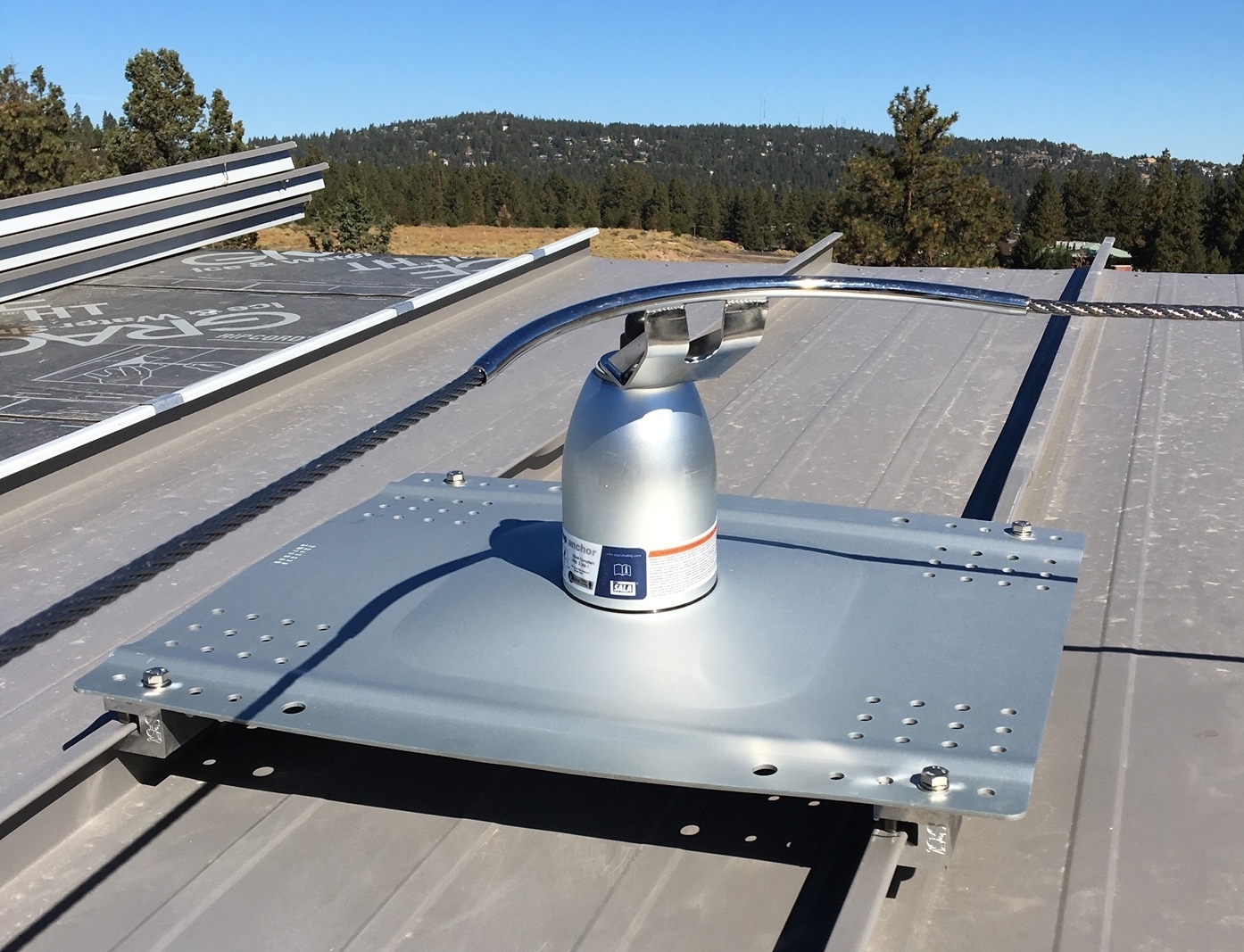  RoofSafe anchor on standing seam roof of a university building 