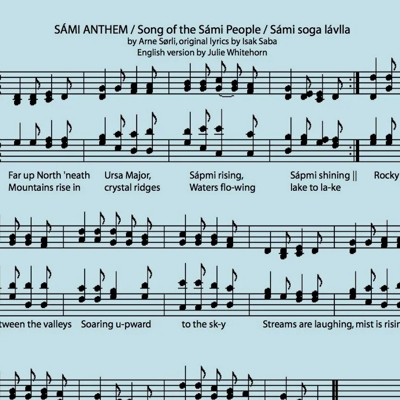 Singable translation of Sámi anthem for Daughters of Norway songbook.