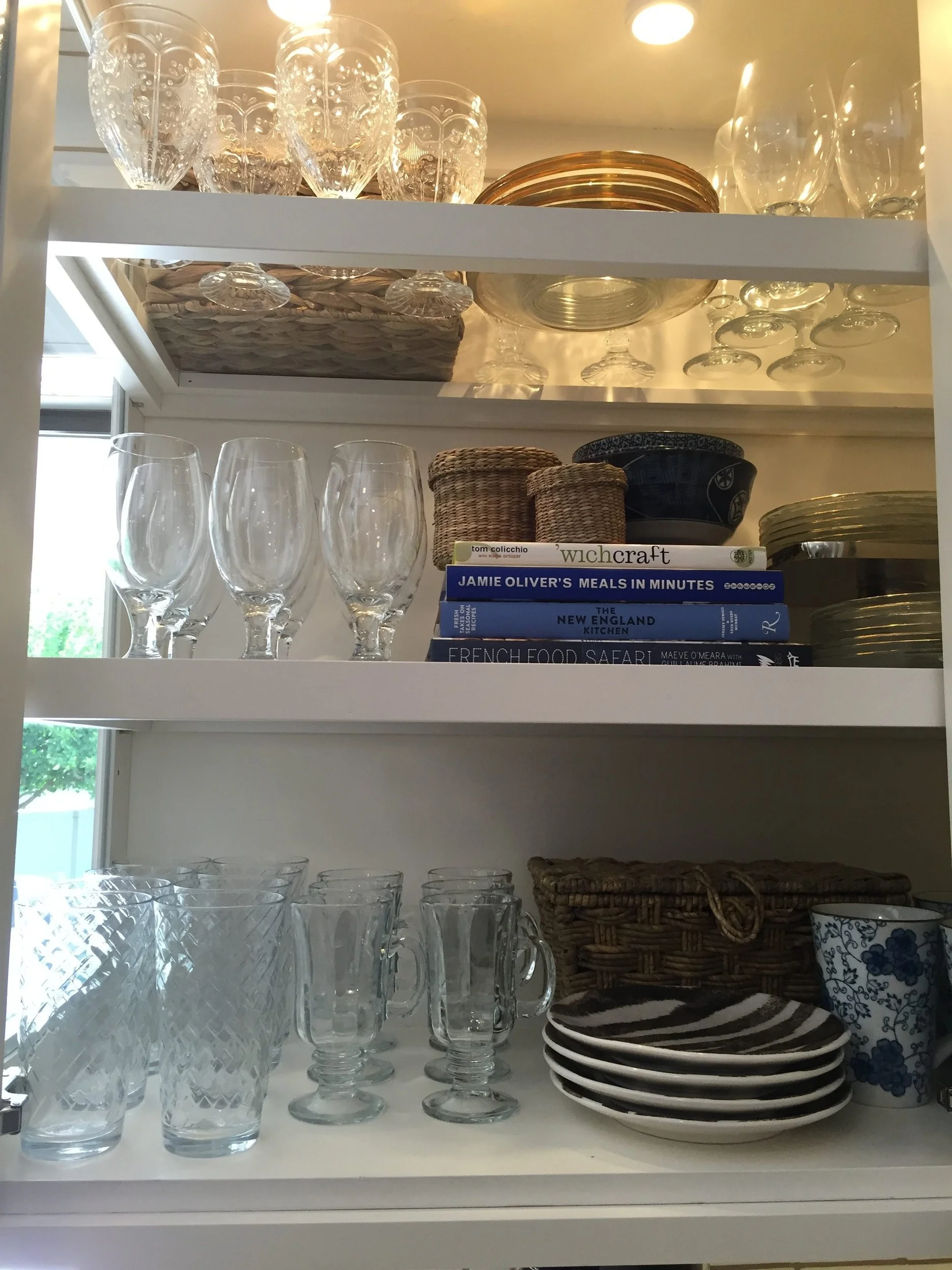 Great example of mixing every day glassware with other yumy goodies and dishes