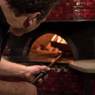 One of the two on-site ovens (you can even watch your pizza being fired up via TVs in the restaurant) 