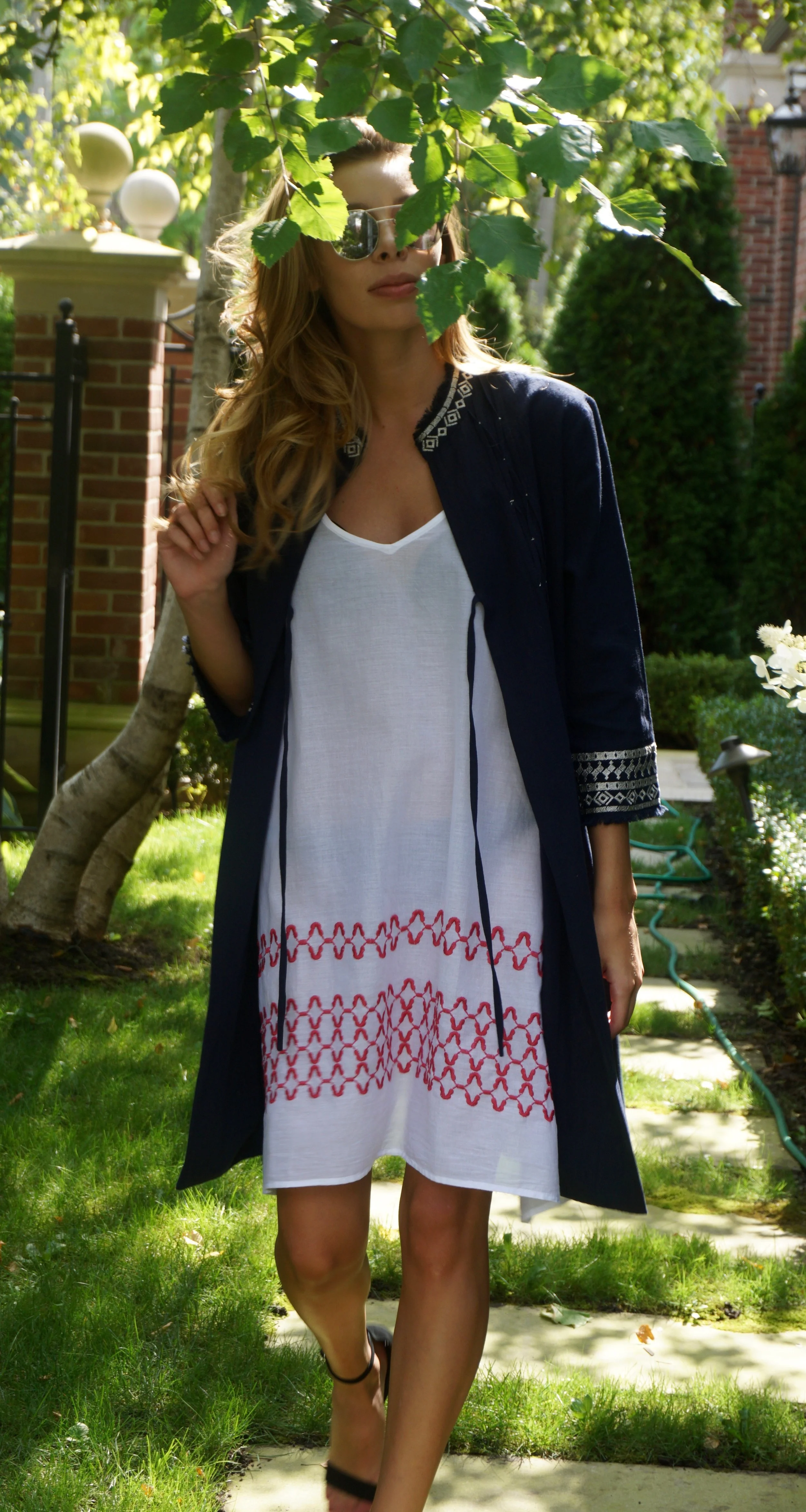 Aix Jacket Navy/Pewter & Marseille Dress White/Red Product Code: 10FNAEP &2BC92WHERE