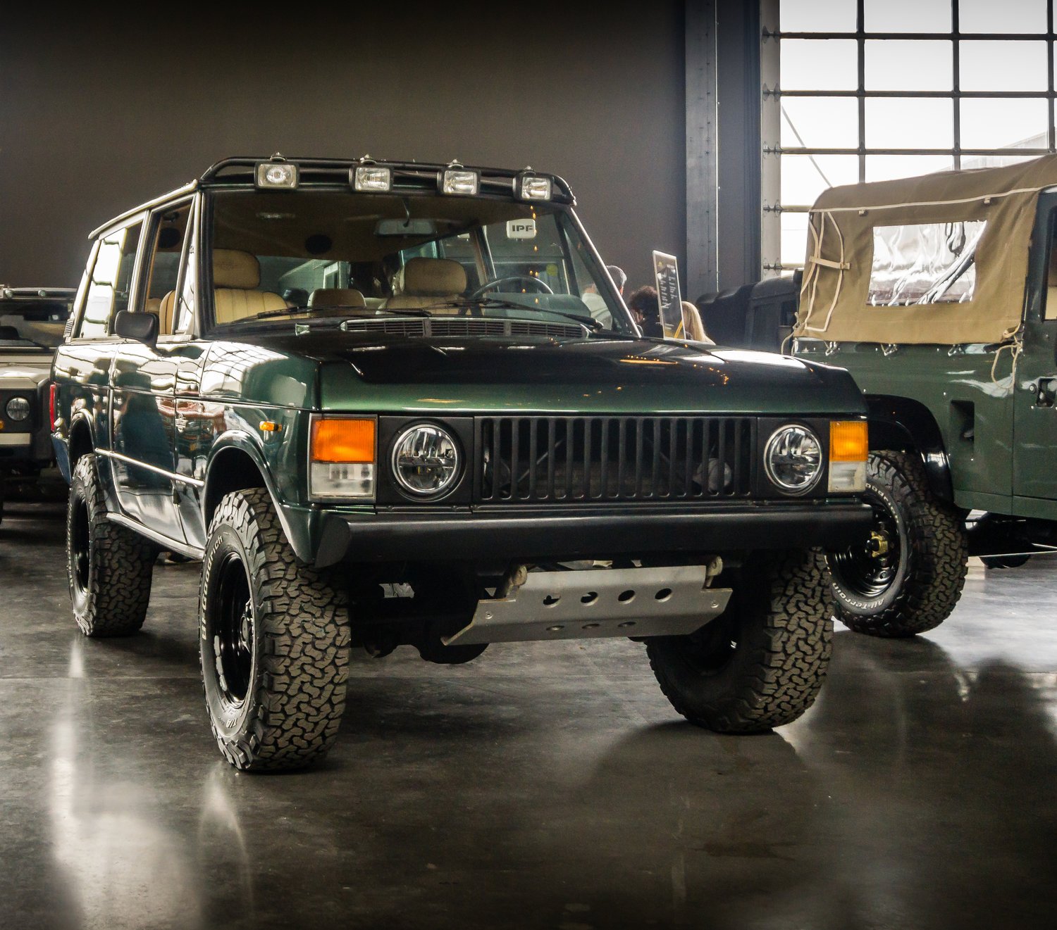 Finished in Ardennes metallic green our restored 1974 Range Rover Classic stands proudly amongst other automotive beasts. 

#landrover #rangeroverclassic #rrc #classic #defender #landroverseries