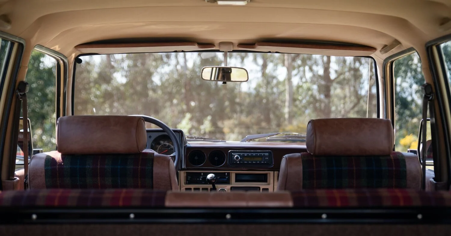 Warm up on this crisp fall day with some authentic Harris Tweed inserts on our fully restored 1986 Toyota Land Cruiser FJ60.

#toyota #landcruiser #fj60 #interior #restoration #harristweed #upholstery #fall
