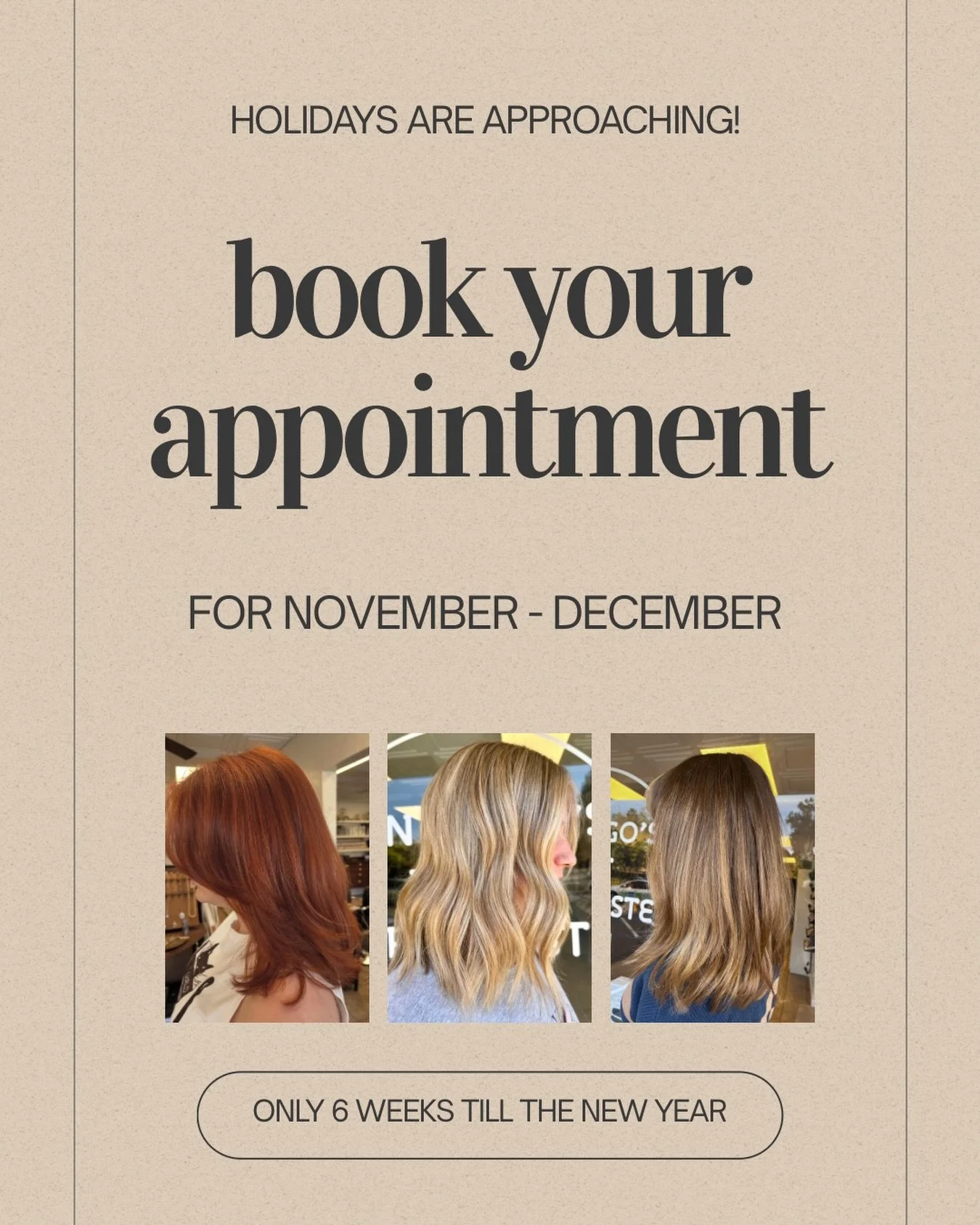 Make sure you have your appointment secured for the holidays! Give us a call or use the booking link in our bio

#sandiegohairstylist #sandiegohairsalon #lamesahairstylist #lamesahairsalon #sandiego