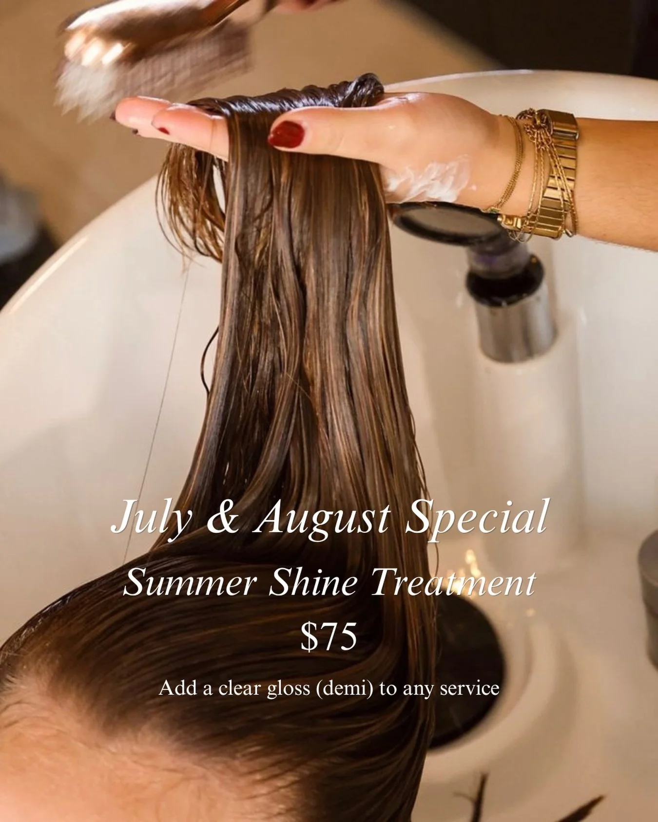 Hello summer and hello shine☀️ 
For the months of July and August add a clear gloss to any service for $75!

#sandiego #sandiegohairsalon #lamesa #lamesahairsalon #sandiegohairstylist