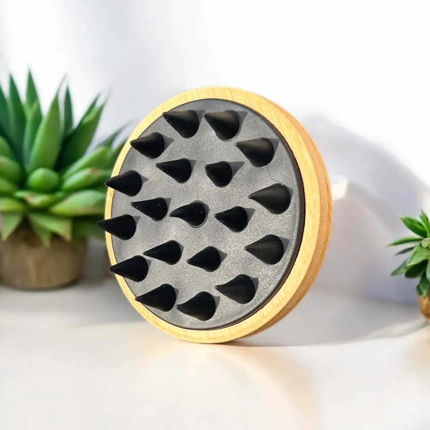 Bamboo and Silicone Scalp and Body Massager