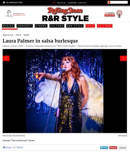 "David Lynch would love (The Pink Room Burlesque)" - Rolling Stone Italia