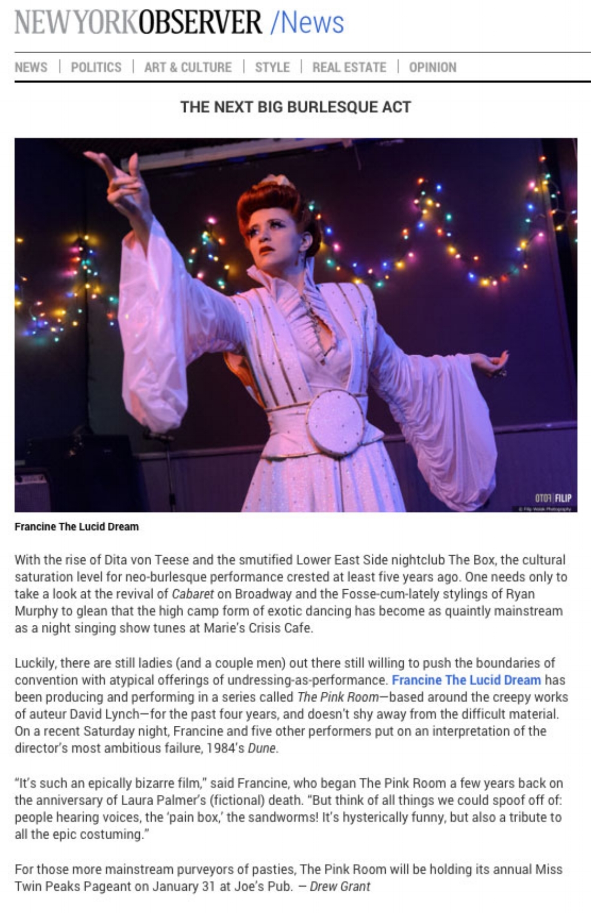 Francine & The Pink Room Burlesque on Observer.com