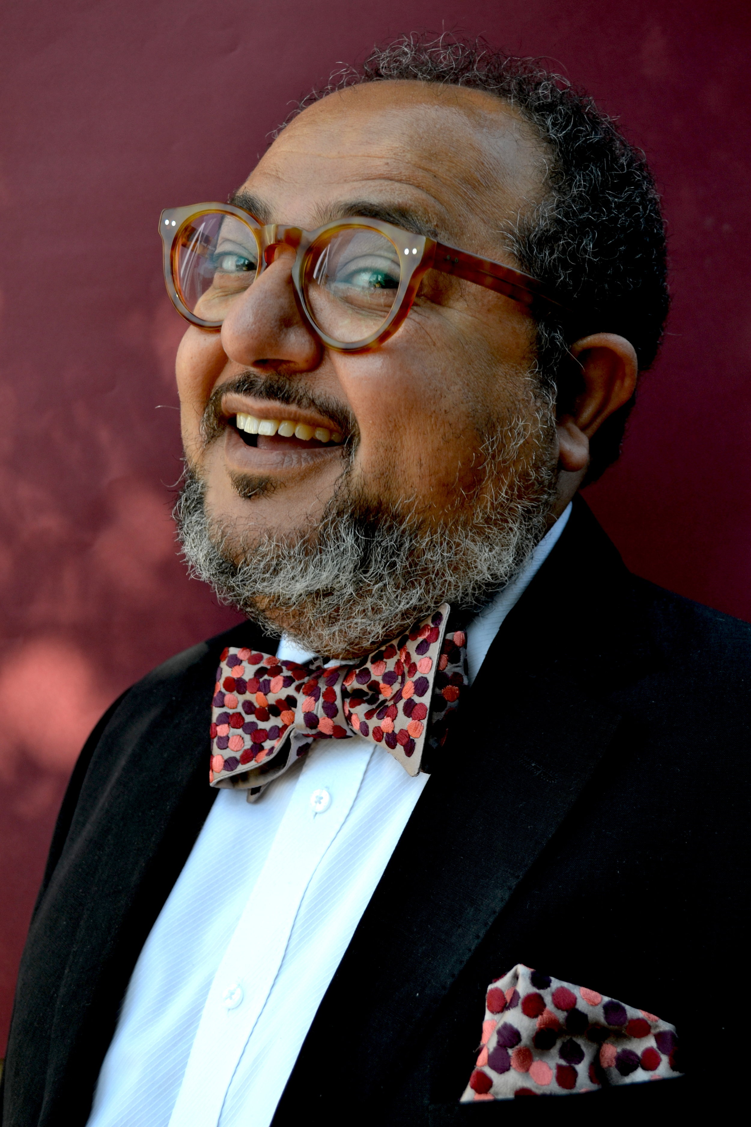 HannahRefaat_bowtiepurpledotandpocketsquare.JPG