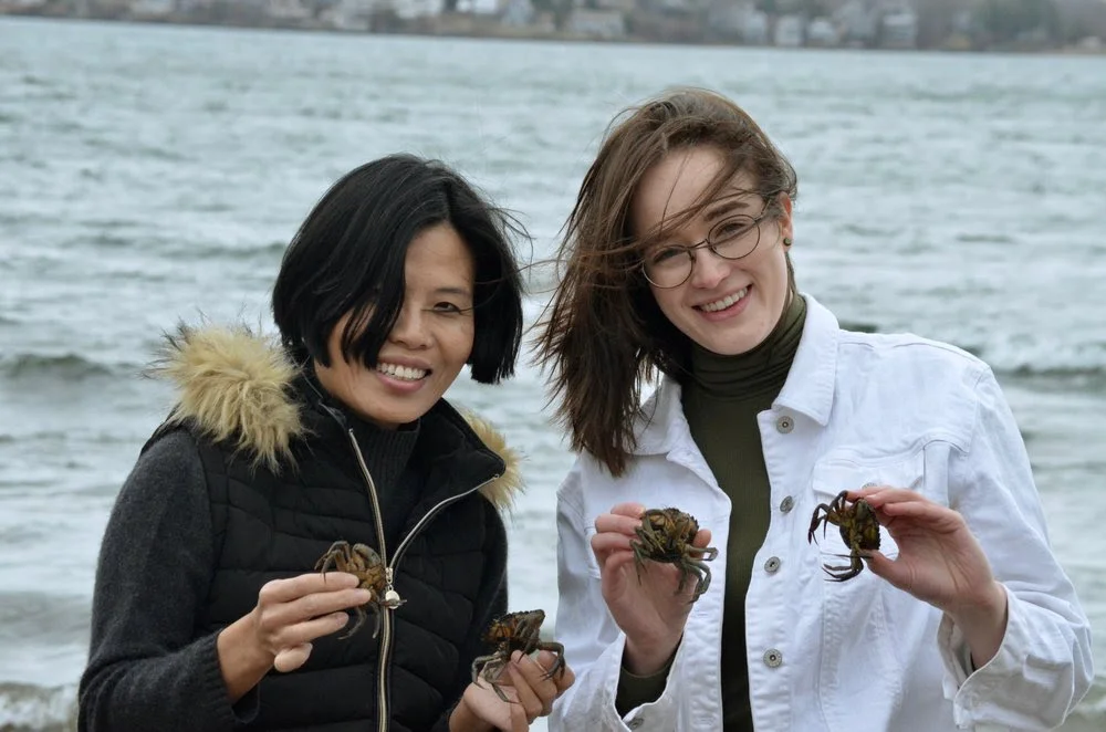 COAUTHORS OF THE GREEN CRAB COOKBOOK: THANH THAI (LEFT) & MARY PARKS (RIGHT). PHOTO BY ROGER WARNER