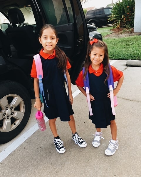 Back To School today! I was so excited to pick these two up from their first day and it's extra special because it was Julia's first day of kindergarten. Now they're going to catch me up on their day, what they did, the new friends they made and of c