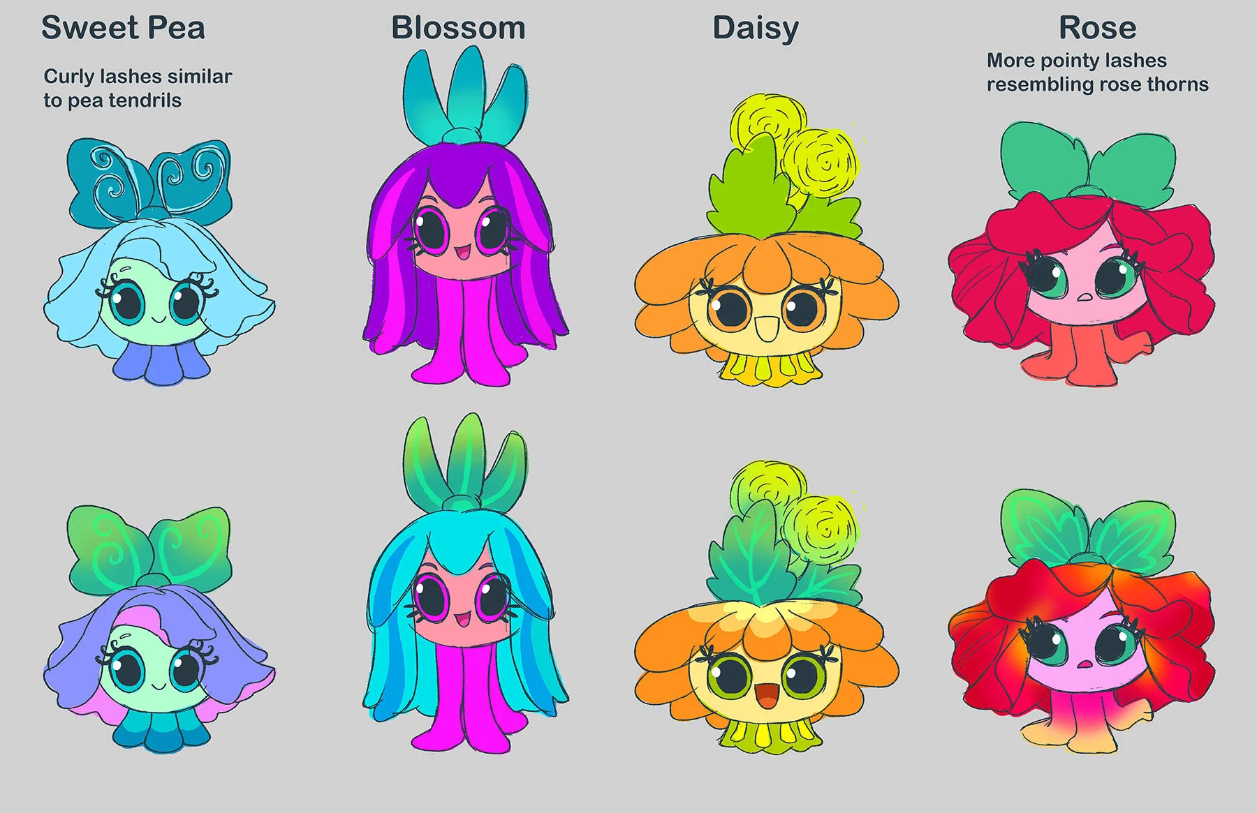  Blossom band character explorations 