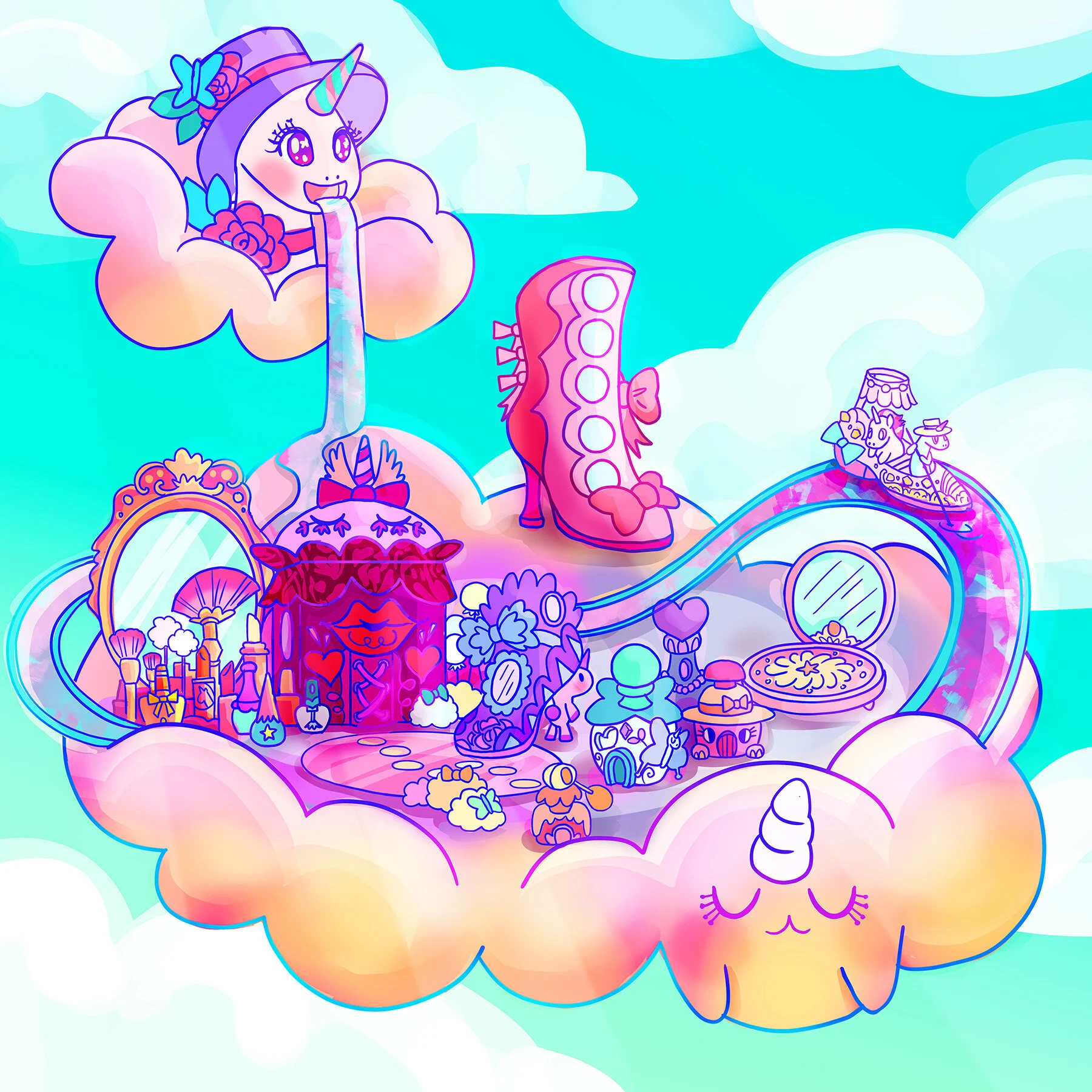  Glam land concept illustration 