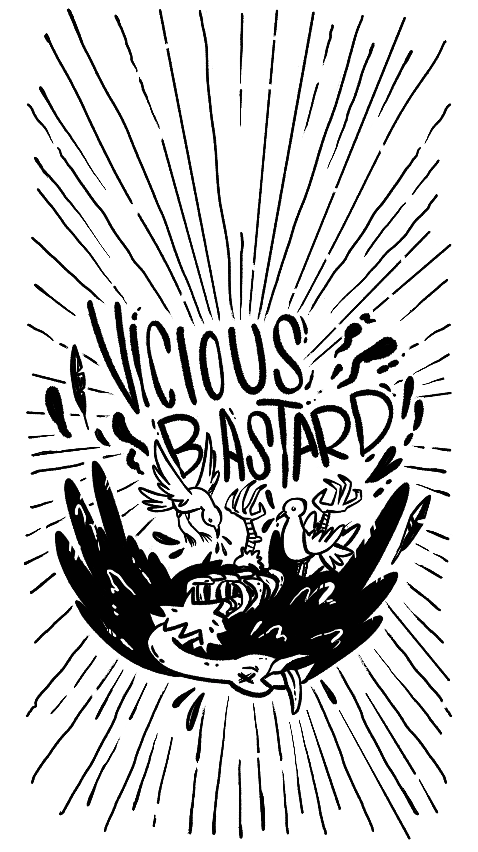 Vicious Bastard guitar pedal art for Malaise Forever Customs 