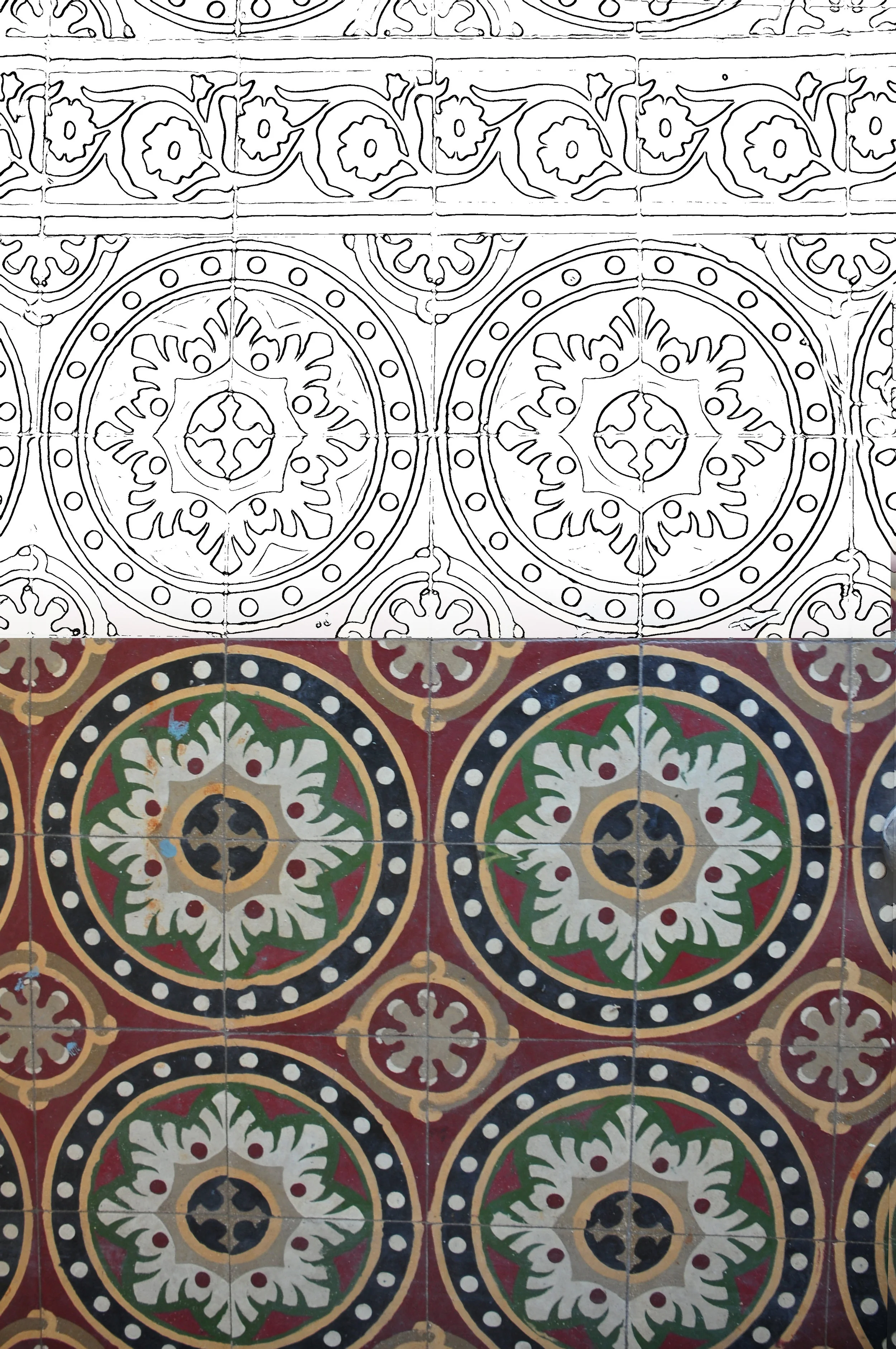 Original restored Italian tiles, 1923