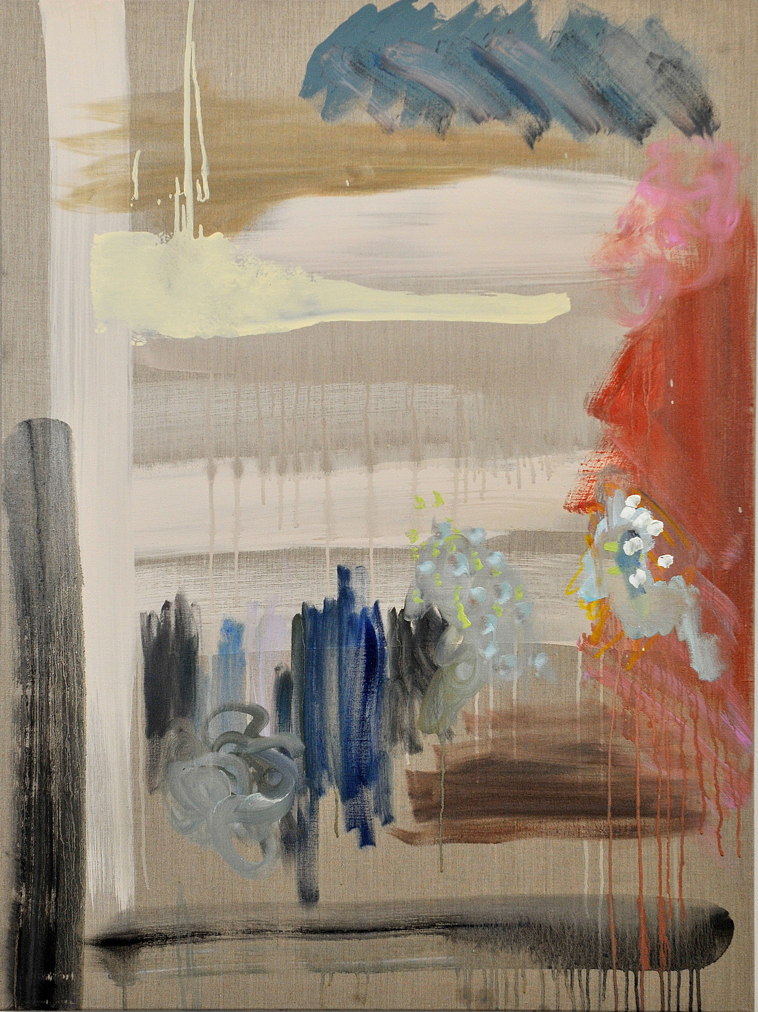 Delicate Landscape. 2017. Oil and housepaint on linen. 48" x 36". 