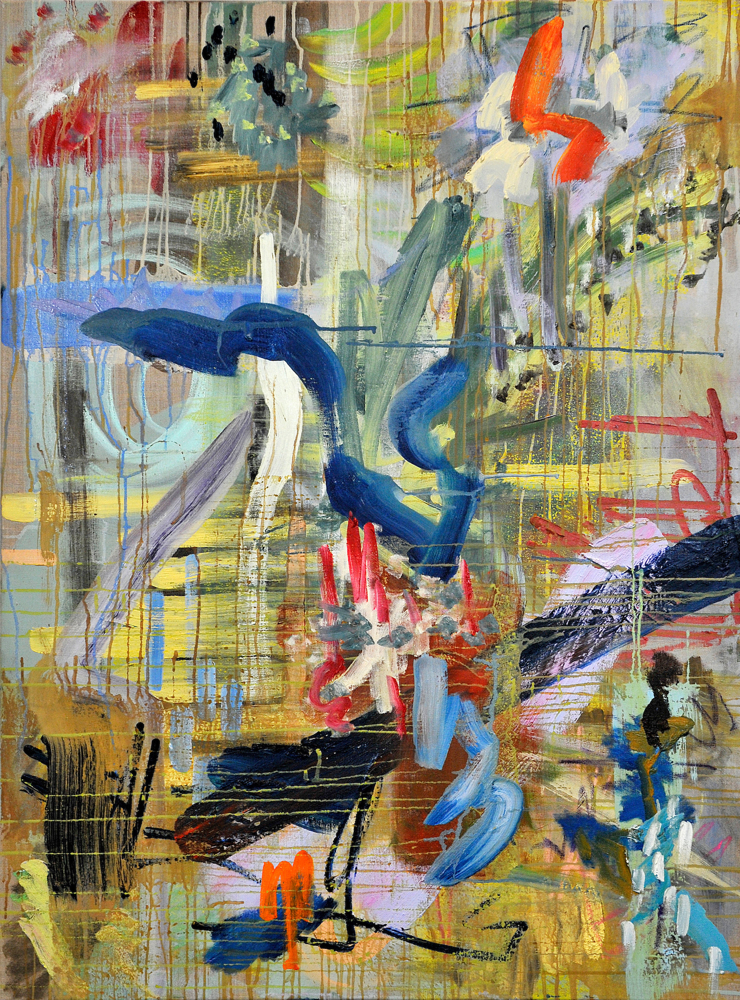 The Storm No. 7. 2017. Oil, oil pastel and housepaint on linen. 48" x 36".