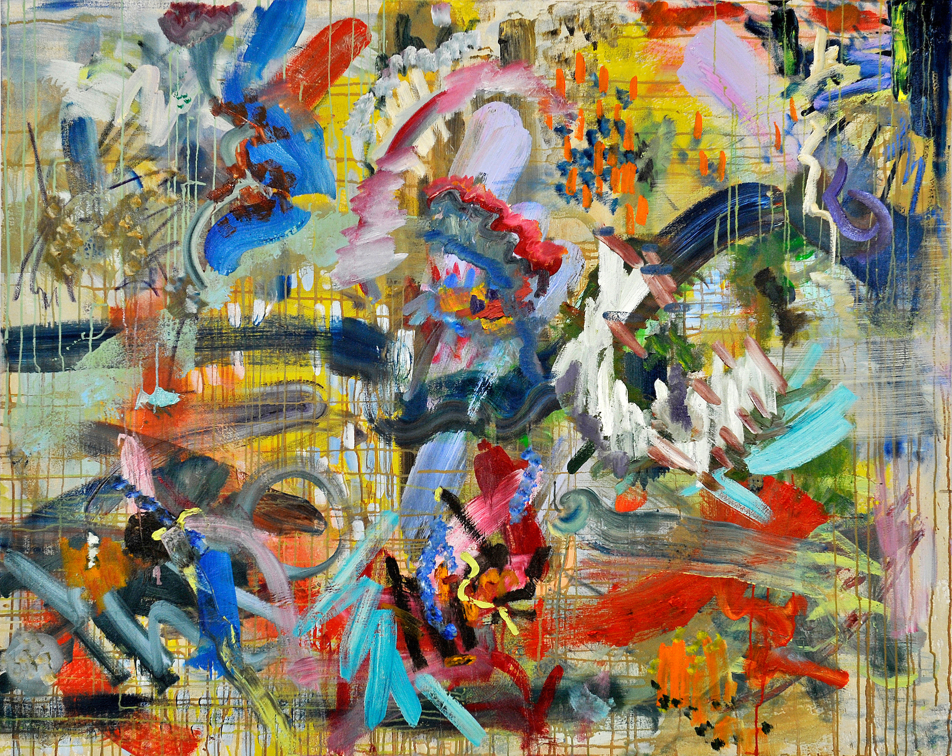 The Storm No. 10 . 2017. Oil, oil pastel and housepaint on canvas. 48" x 60". 