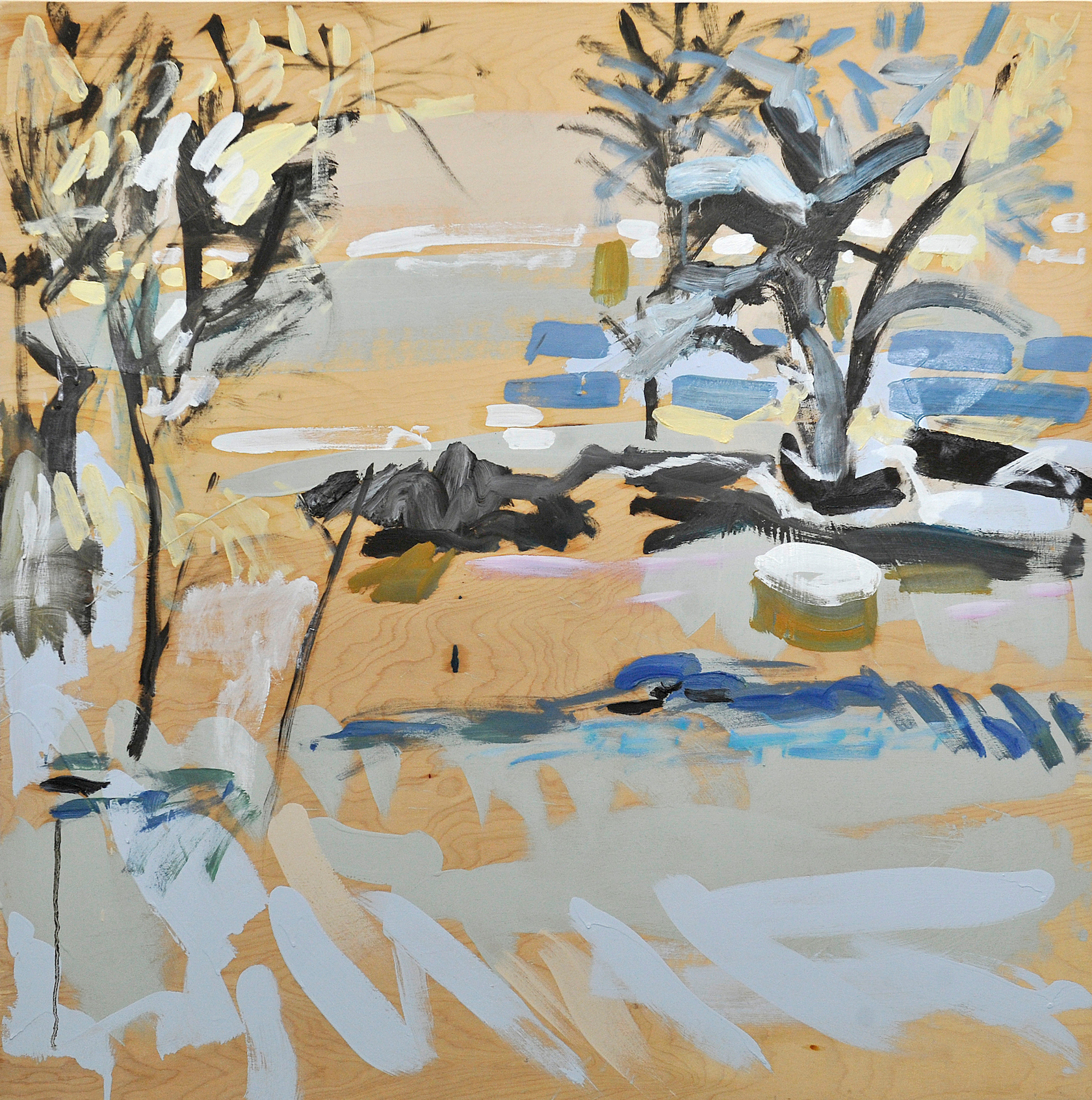 Winter No. 12. 2016. Oil and housepaint on wood panel. 40" x 40".