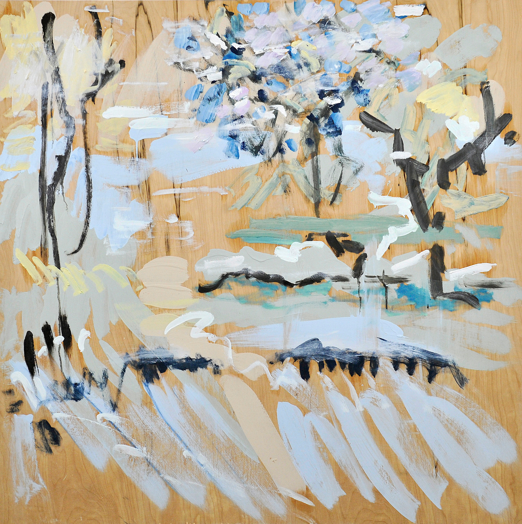 Winter No. 9. 2016. Oil and housepaint on wood panel. 40" x 40".