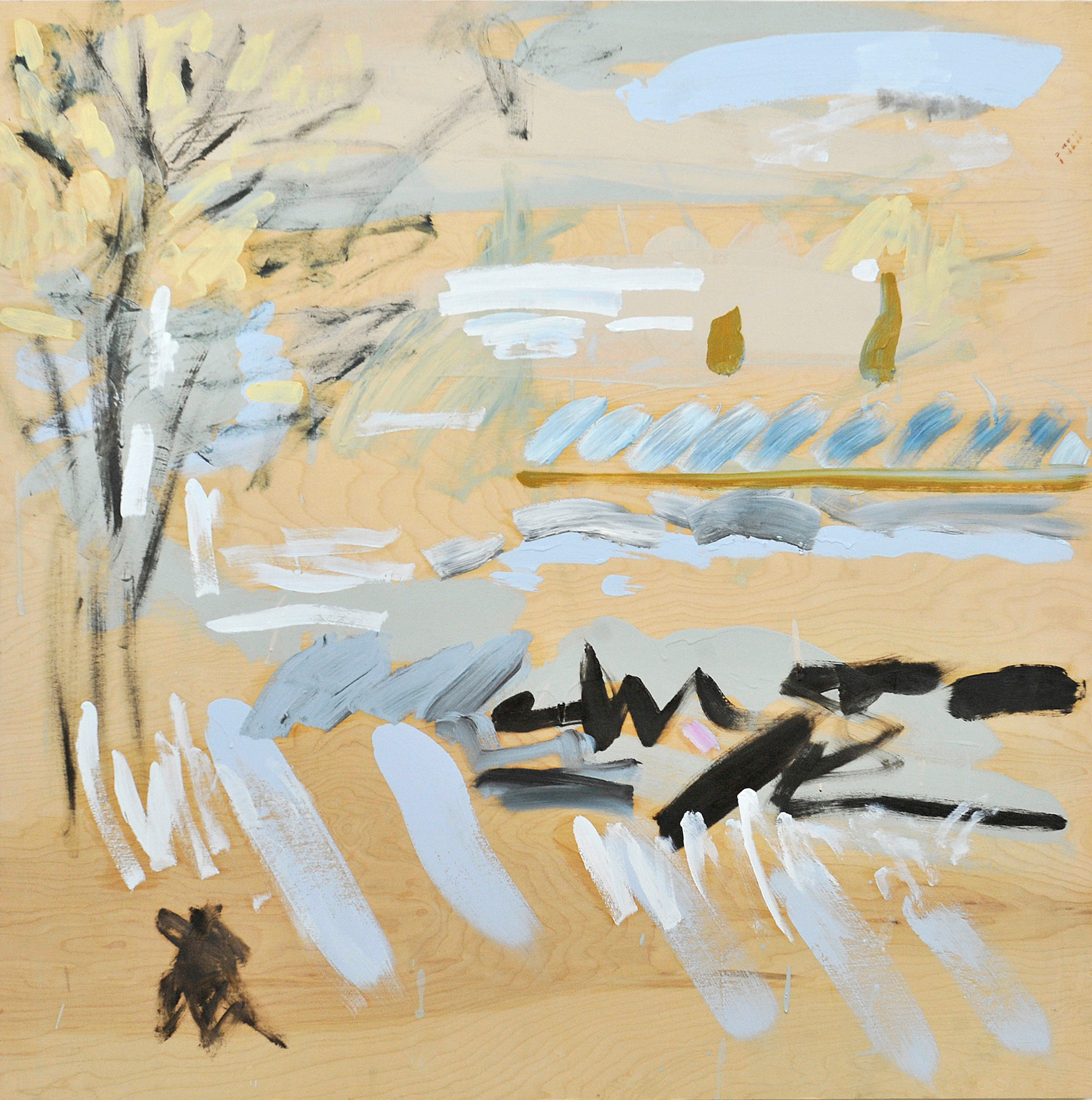 Winter No. 11. 2016. Oil and housepaint on wood panel. 40" x 40".