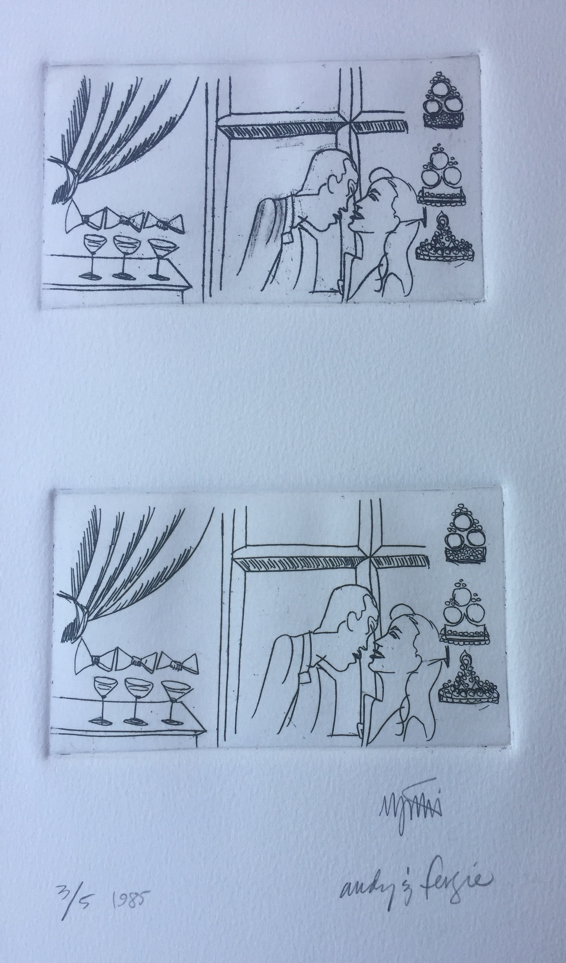 Andy And Fergie, 1985, Etching
