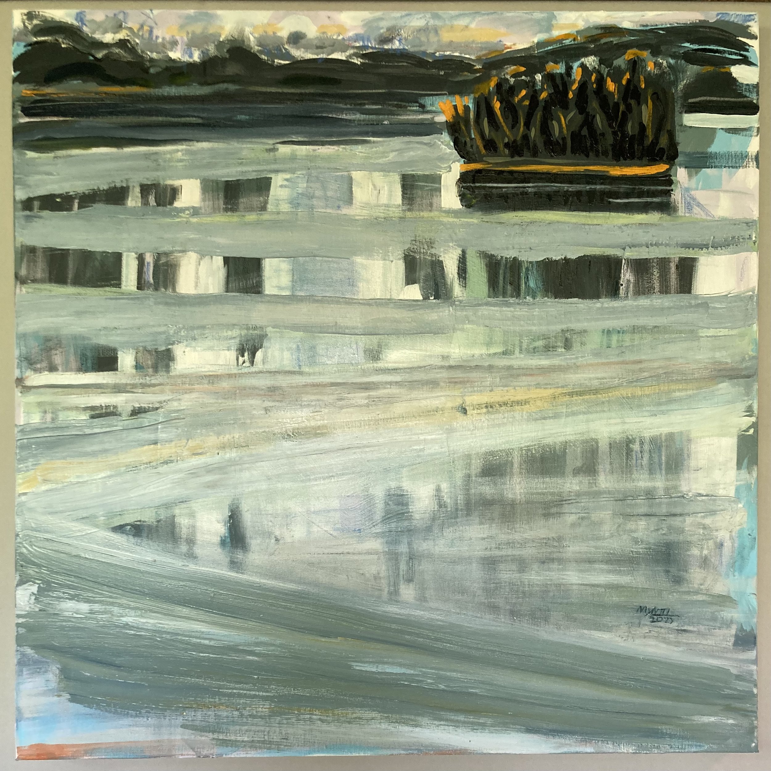 After Akseli Gallen-Kallela.  Oil, oil pastel and housepaint on canvas.  36” x 36”.  2023.