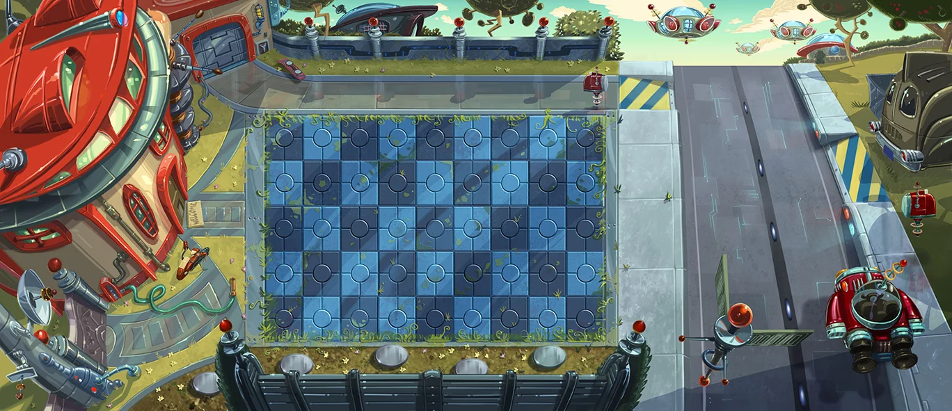 Main Game Board - Final art for Far Future level.