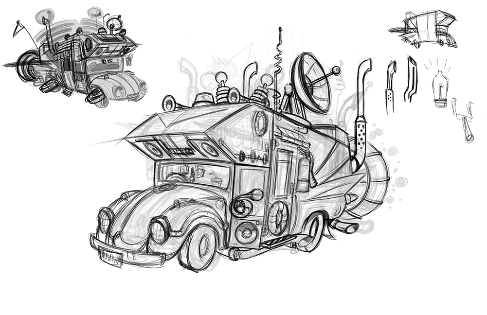 Early Sketch Stage for Time Machine