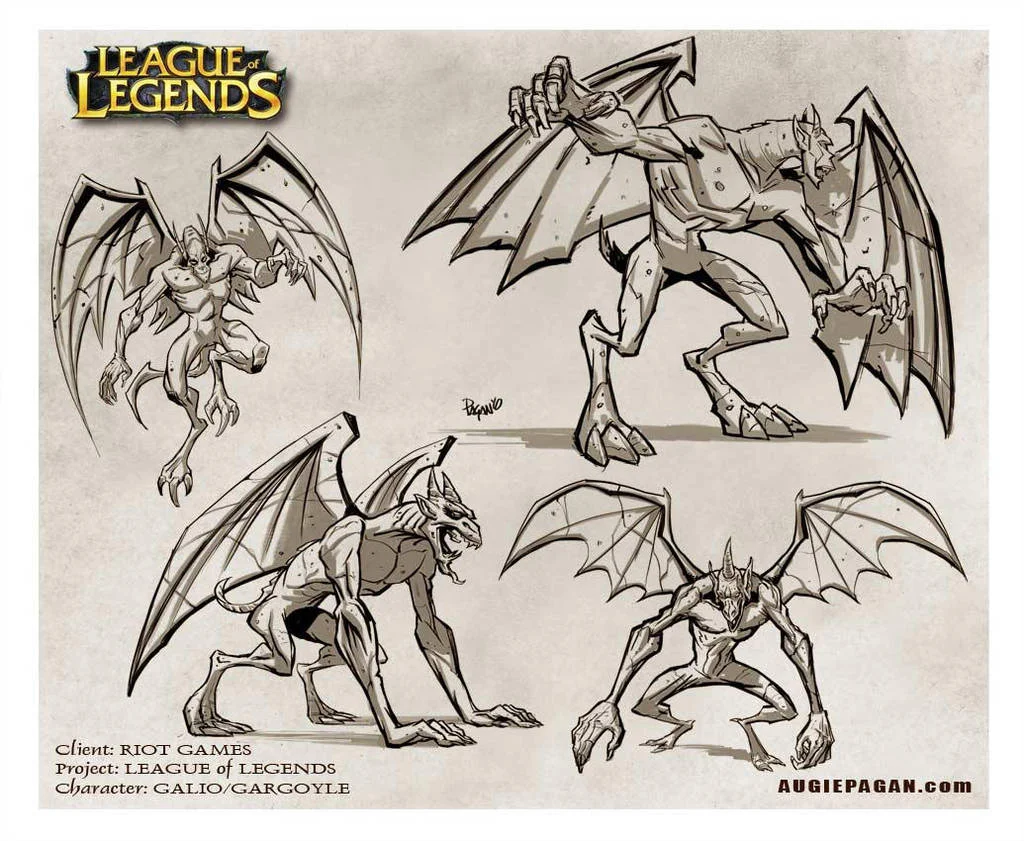Examples of character concept art for Riot Game's League of Legends.