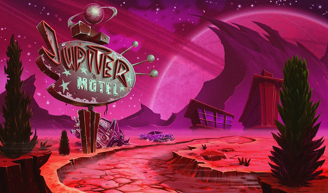 Galaxy Motels - Exploratory environment design. (Personal project documenting the decline and desertion of motels throughout a fictional universe.)