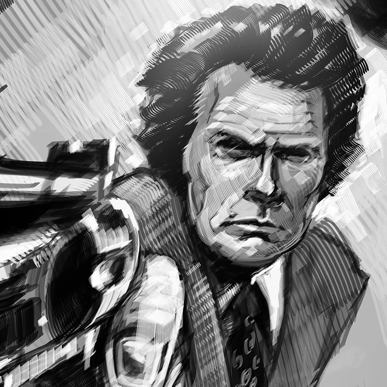 Hog's Breath Inn - Value study exploring textures with limited Photoshop brushes.