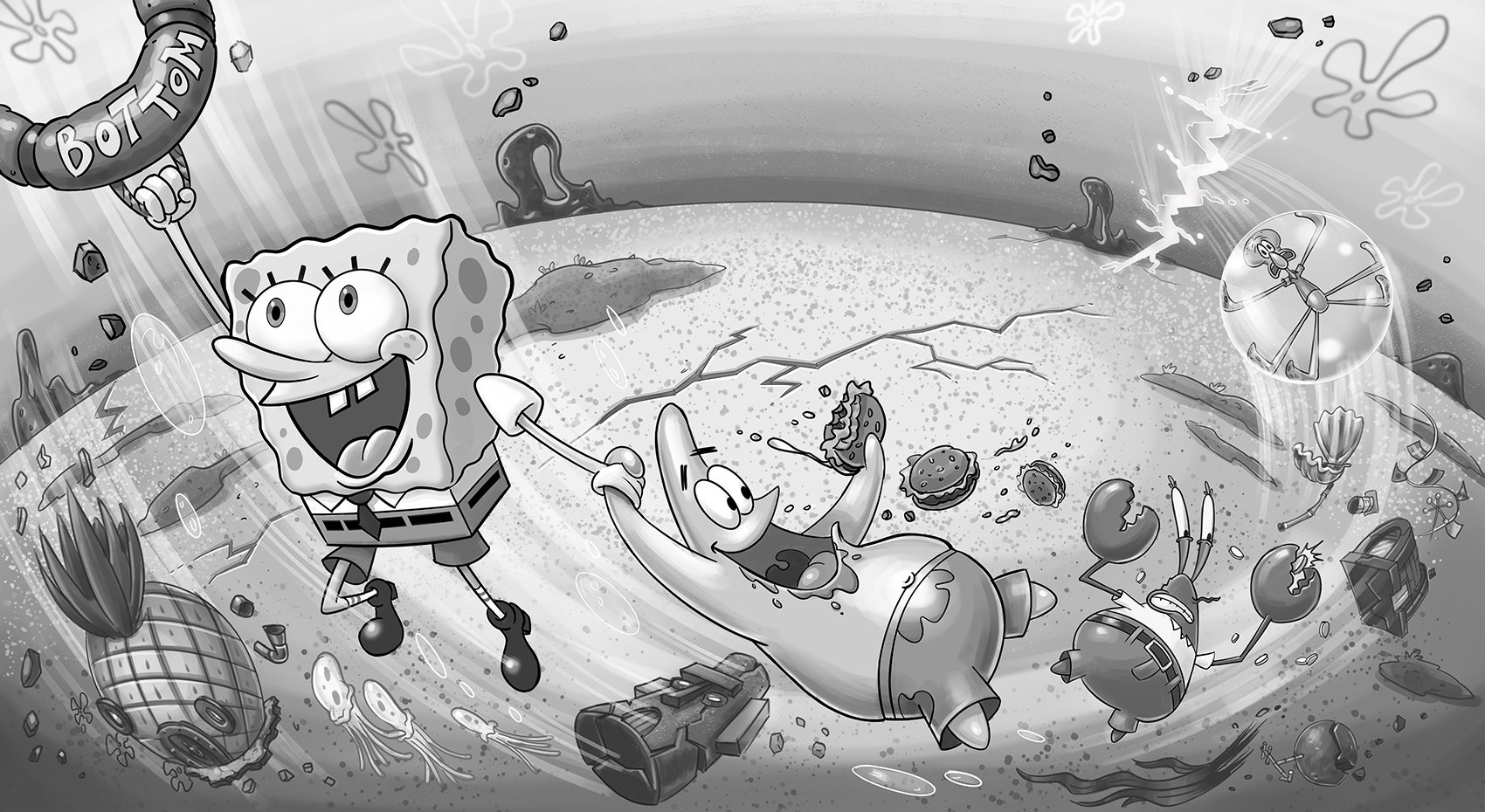  Video game pitch art for splash page. 