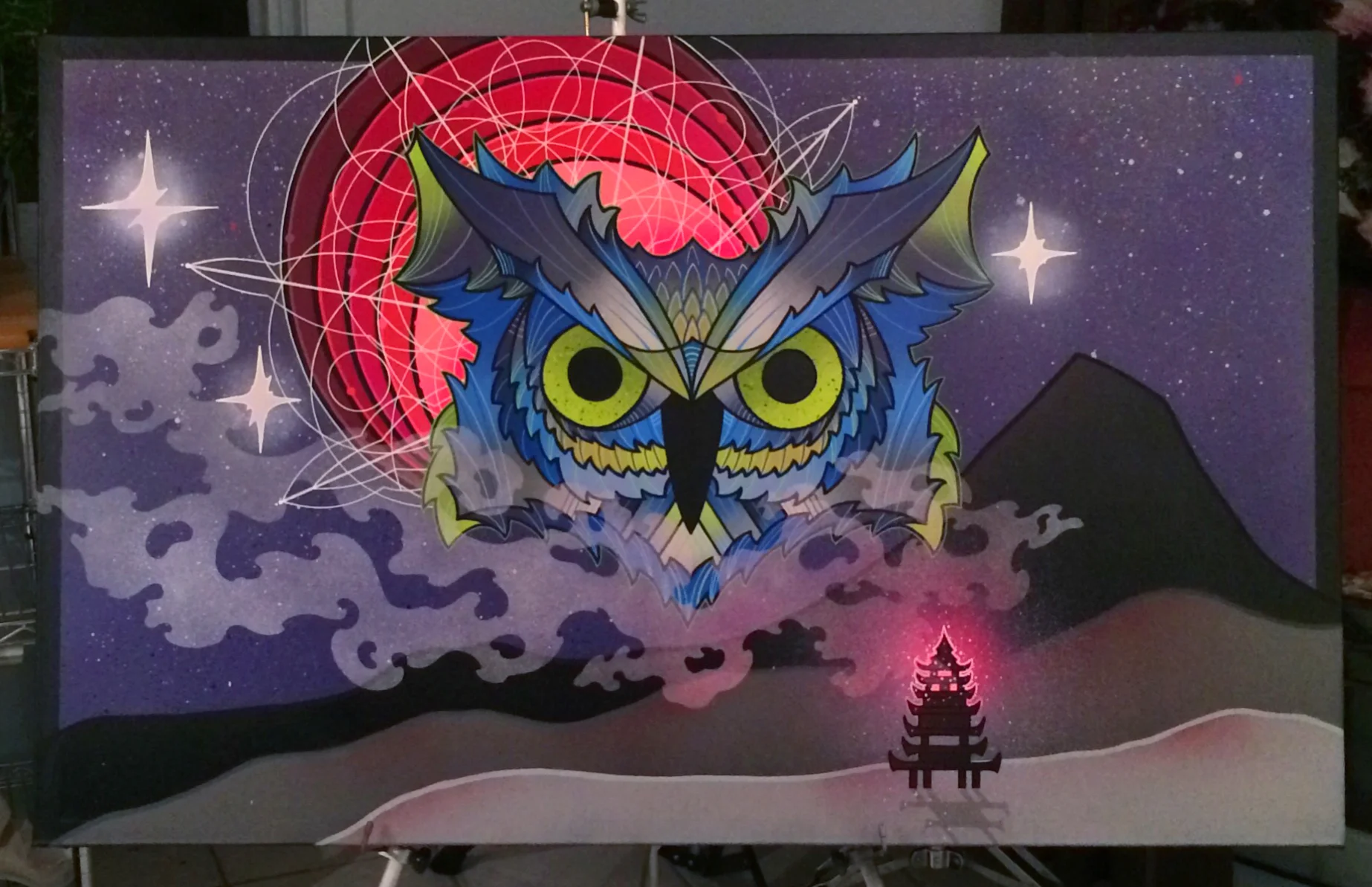  Commissioned painting from 2016.&nbsp; 30" x 48" spraypaint and acrylic on canvas. 